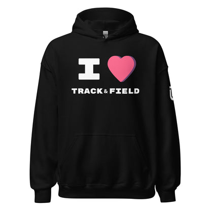 I LOVE Track & Field - Hoodie (White Writing) - URBAN T&F