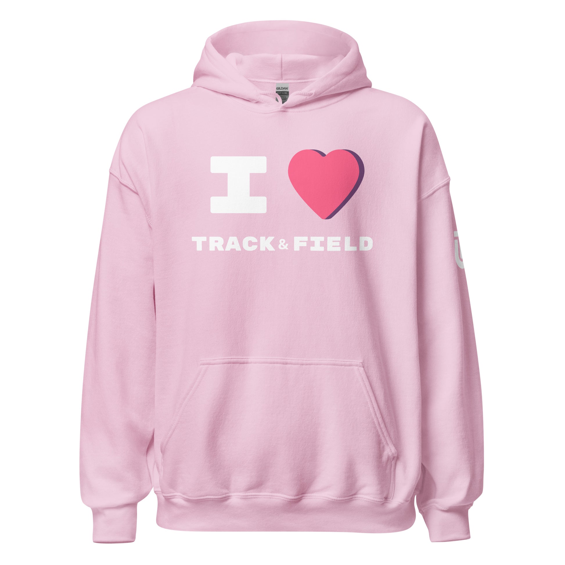 I LOVE Track & Field - Hoodie (White Writing)