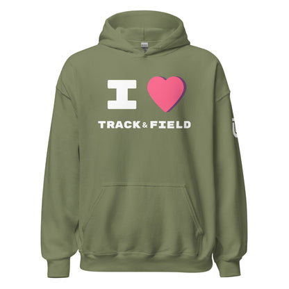 I LOVE Track & Field - Hoodie (White Writing) - URBAN T&F