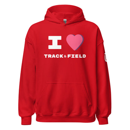 I LOVE Track & Field - Hoodie (White Writing) - URBAN T&F